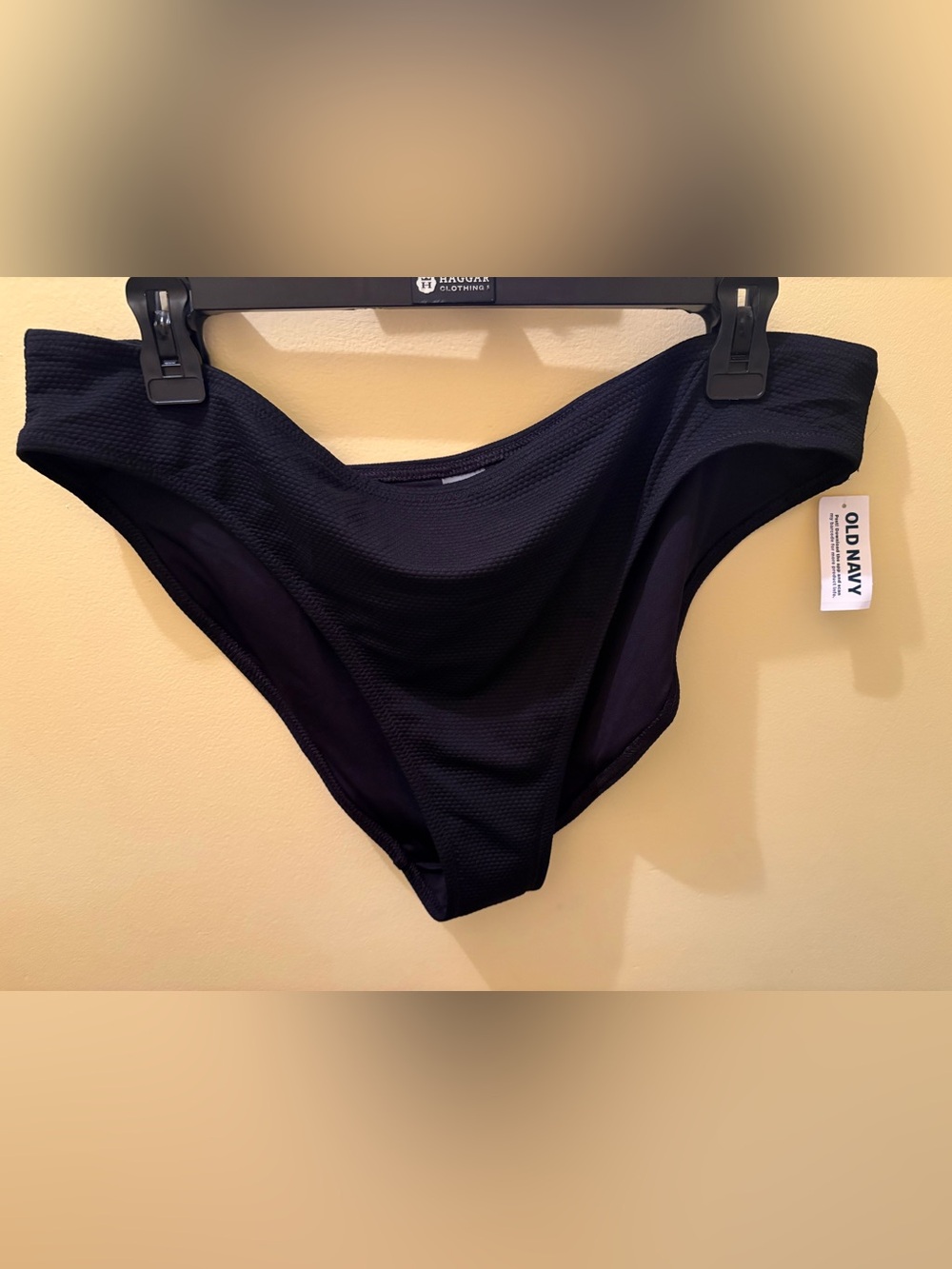 Old Navy Black High-Cut Bikini Bottoms